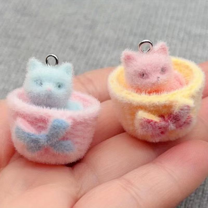 Resin Art Store - 4 pendenti a forma di gatto