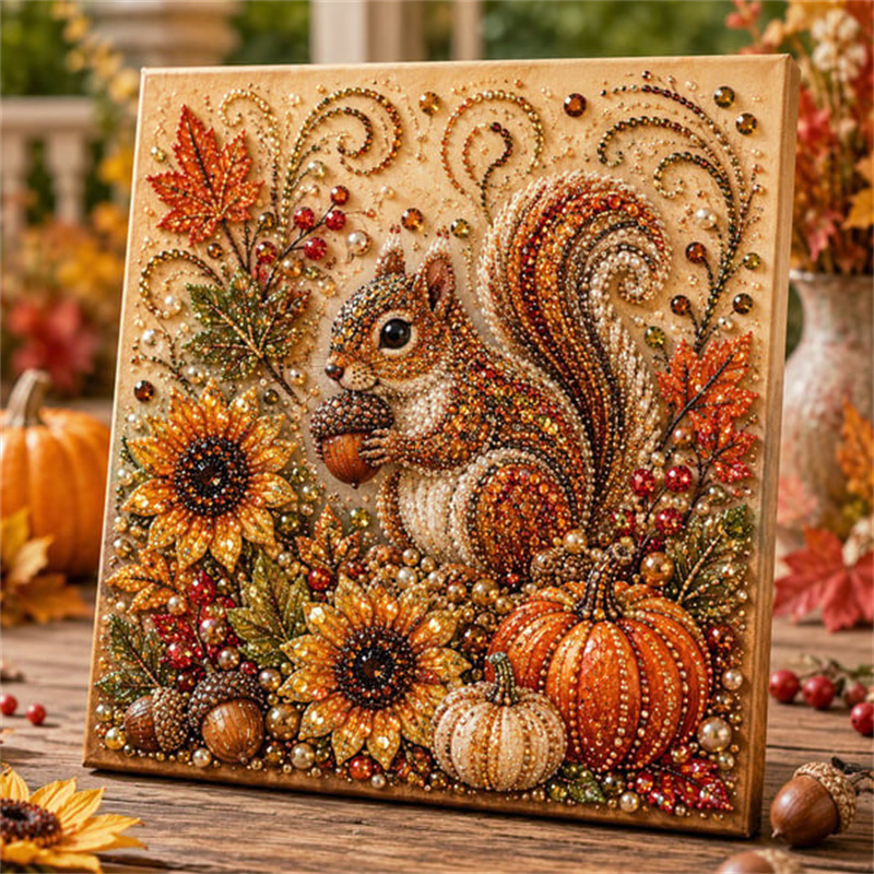 Resin Art Flowers - Kit Pittura Diamante Perle Autunnali, Kit