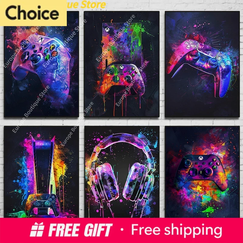 Resin Art Video - Poster di Videogiochi in Stile Acquerello