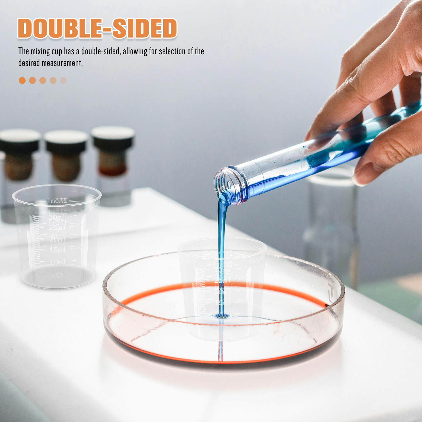 Resin Mixing Cup - 100 Pezzi Bicchieri Graduati in Plastica