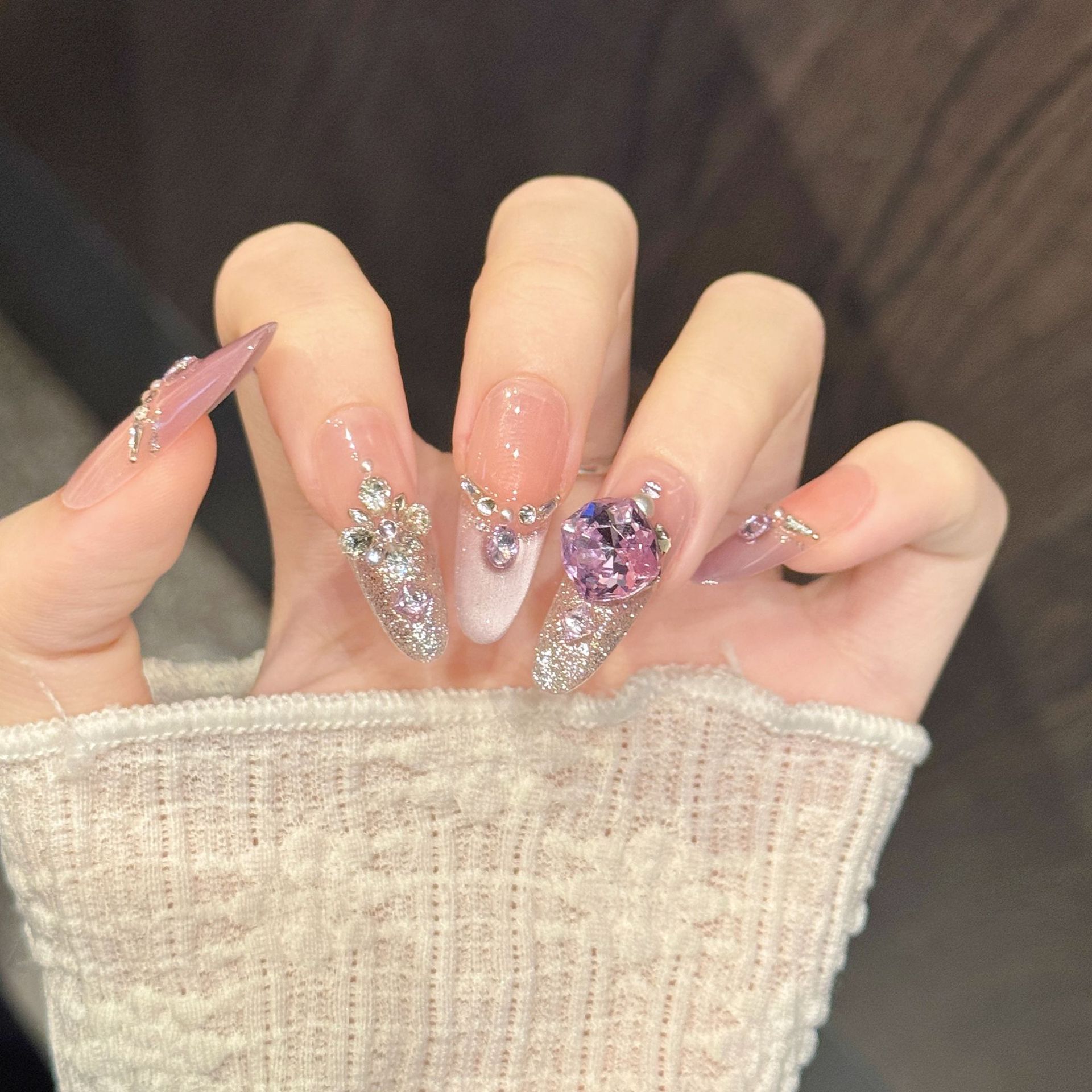 10 pz. Unghie Finte a Pression - Resin Art Purple recensione e prezzo