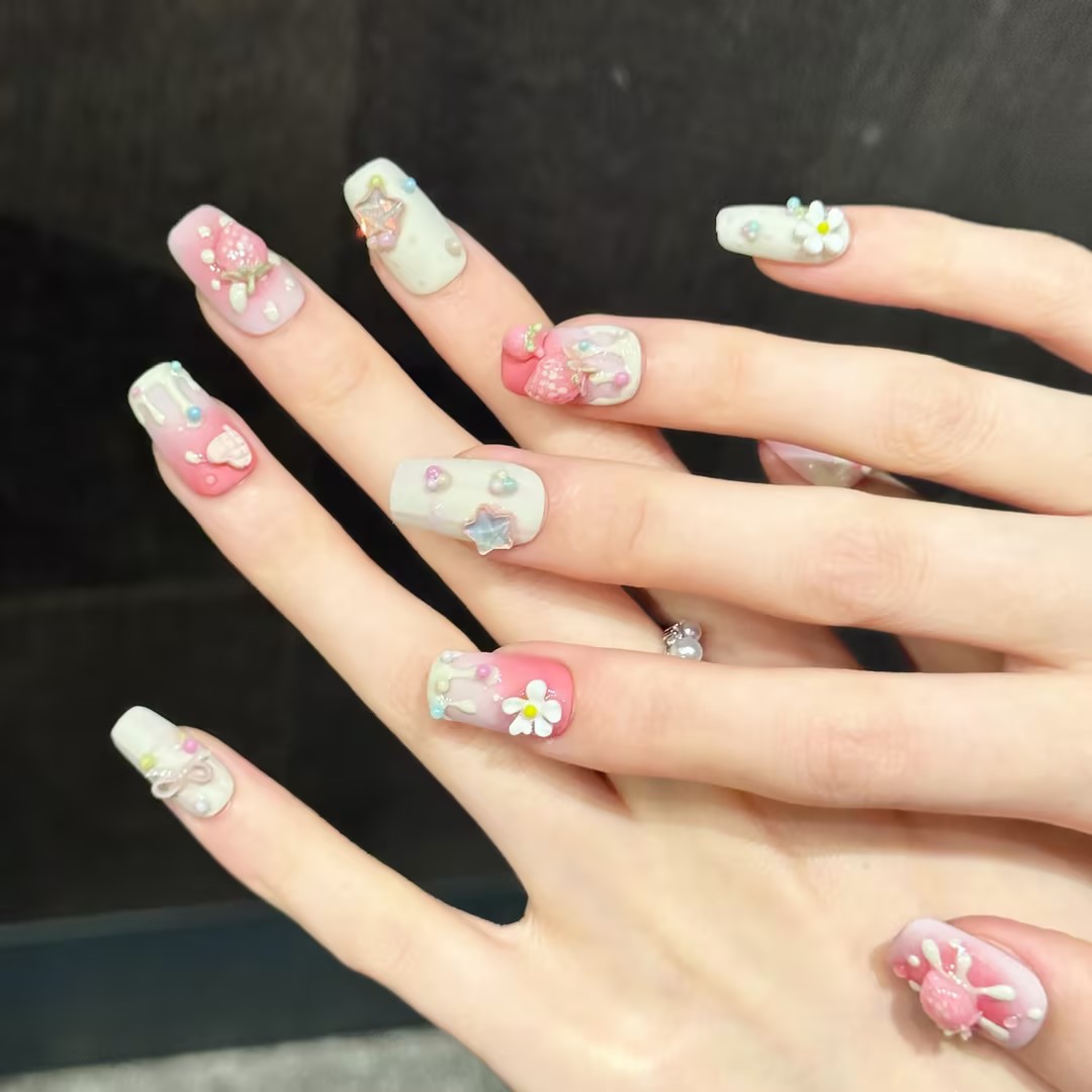 10 pezzi di unghie finte quadr - Resin Art Flowers recensione e prezzo