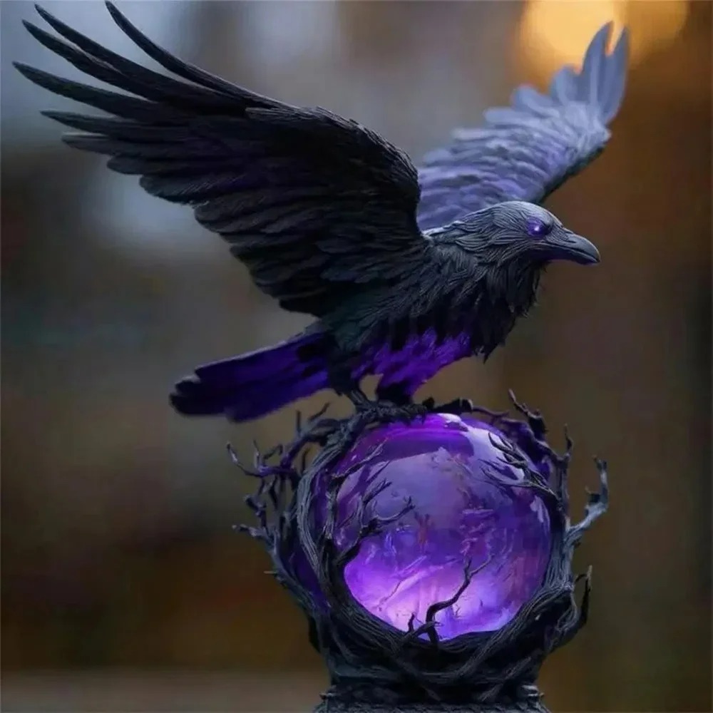 Lampada LED Corvo Gotico, Scul - Resin Art Purple recensione e prezzo