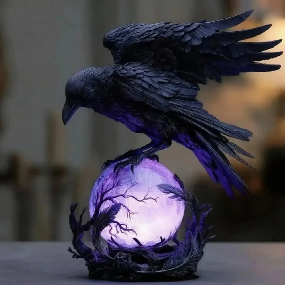 Lampada LED Corvo Gotico, Scul - Resin Art Purple recensione e prezzo